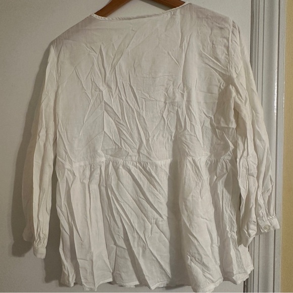 GAP Beautiful Embroidered Top Rayon Cotton3/4 Sleeves women S - Picture 7 of 9